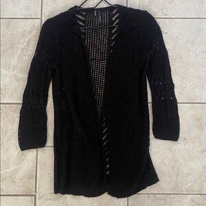 Maurices Black Open Knit Cardigan